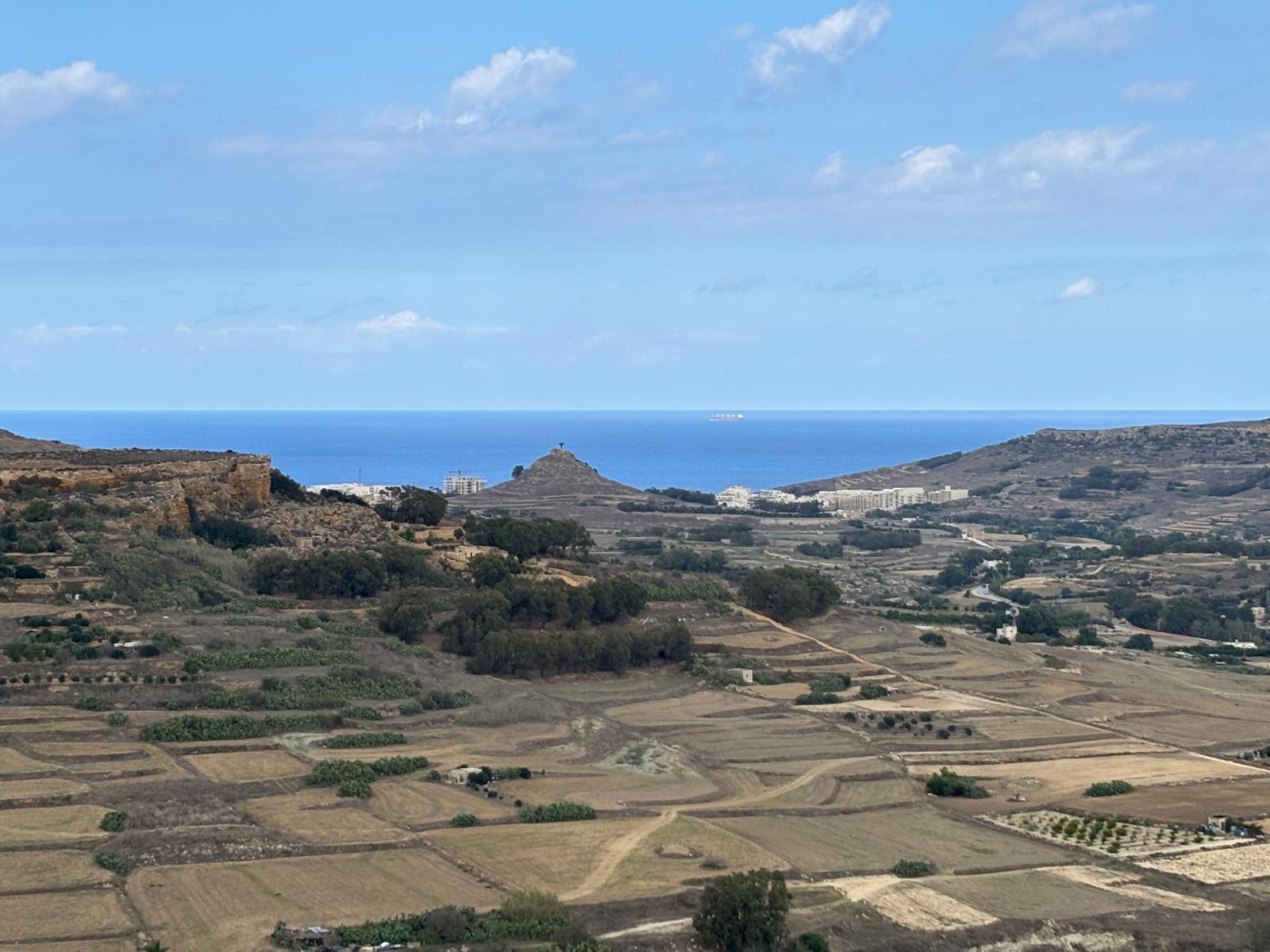 Panoramic view across Gozo from the Cittadella bastions