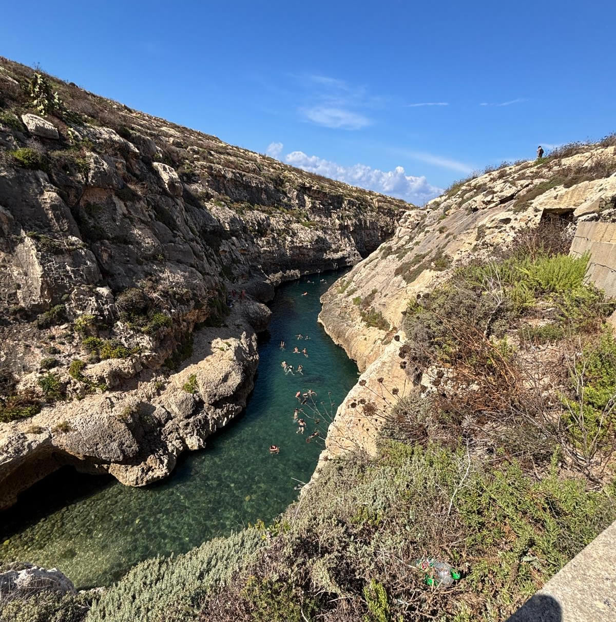 Wied il-Għasri valley and coastal inlet in Gozo